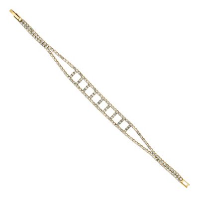 Diamante encased gold ladder bracelet